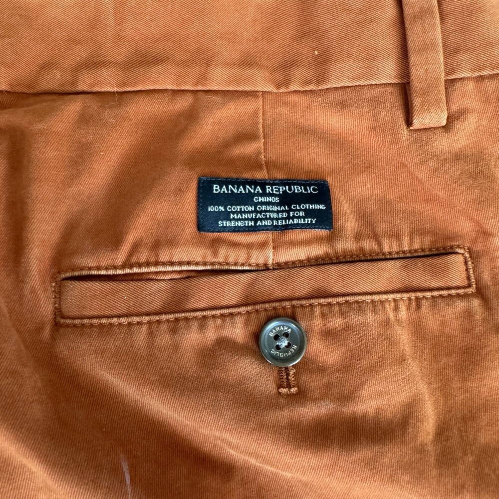 Banana Republic Aiden‎ Chino Slim Fit Stretc Rust Men's Pants 32X32 - Picture 8 of 8